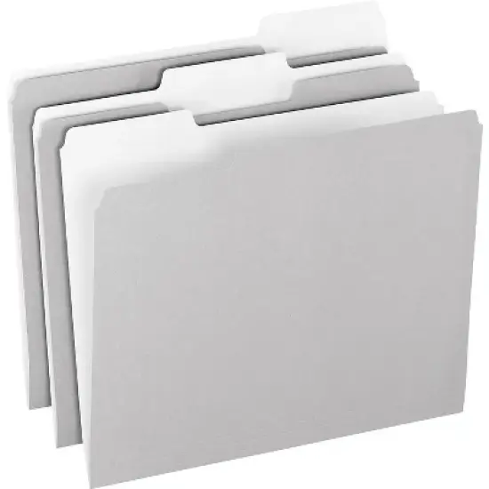Pendaflex Colored File Folders 1/3 Cut Top Tab Letter Gray/Light Gray 100/Box 15213GRA image {1}