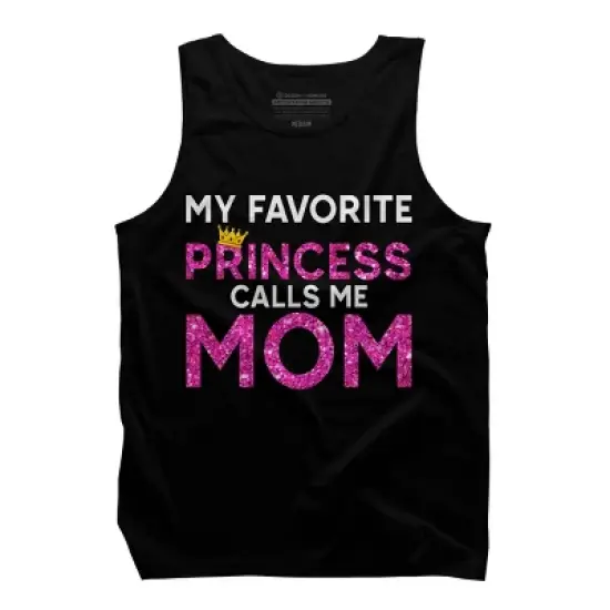 Men's Design By Humans My Favorite Princess Calls Me Mom Crown By MeowShop Tank Top image {2}