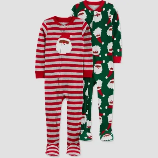 Carter's Just One You&reg; Toddler Boys' Striped Santa Footed Pajama Set  image {3}
