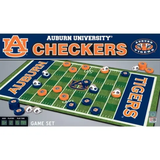 MasterPieces Officially licensed NCAA Auburn Tigers Checkers Board Game for Families and Kids ages 6 and Up image {1}