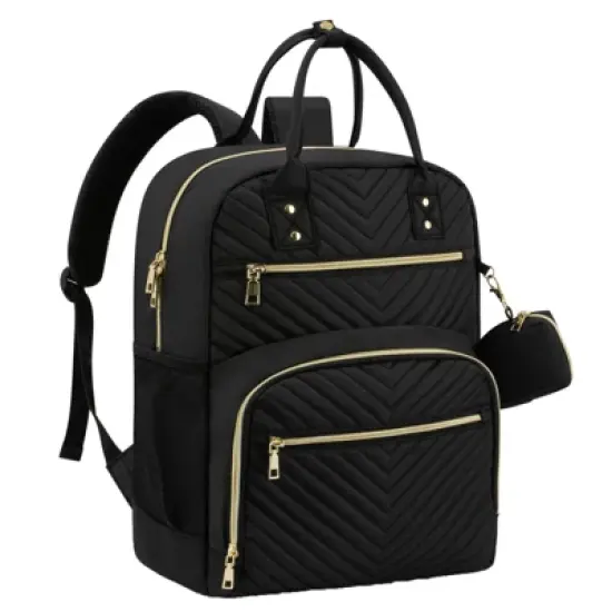 Itopfox Multipurpose Diaper Backpack for Baby Essentials with Pacifier Case, Large Capacity Travel Backpack for Baby Girl/Boy (Black) image {7}