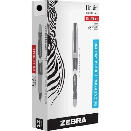 Zebra Pen Gel 0.7mm Point 12/DZ Black 44410 image {1}