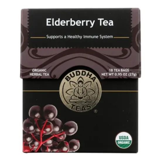 Buddha Teas Organic Elderberry Tea - Case of 6/18 Bags image {1}
