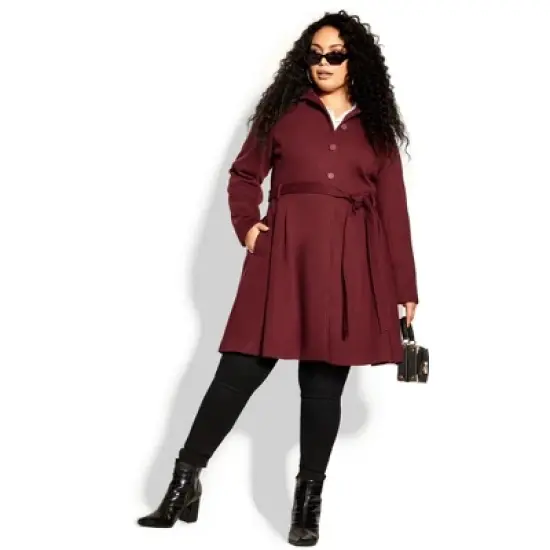 Women's Plus Size Blushing Belle Coat - port | CITY CHIC image {3}