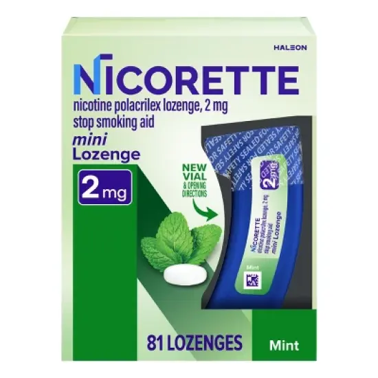 Nicorette 2mg Mini Lozenge Stop Smoking Aid - Mint image {14}