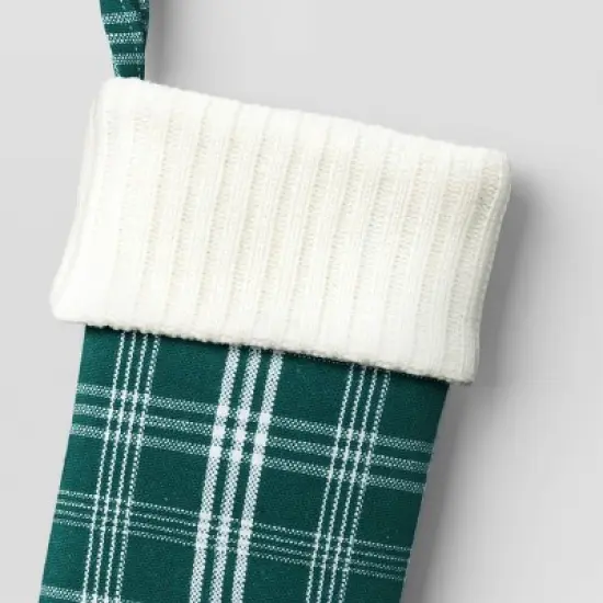 20" Christmas Plaid Stocking with Cuff Green Base - Wondershop&trade; image {2}