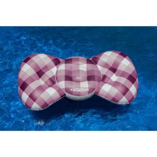 Swimline 76" Inflatable Bowtie Lounge 2-Person Swimming Pool Float - Purple/White image {1}