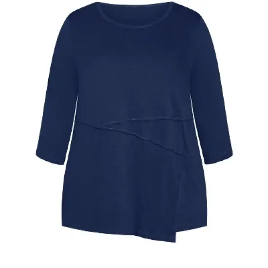 Women's Plus Size Juliet Panel Tee - navy | AVENUE image {2}