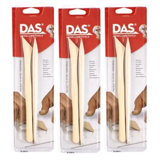 DAS&reg; Modeling Clay Tools, Hardwood Set, 2 Pieces Per Set, 3 Sets image {7}