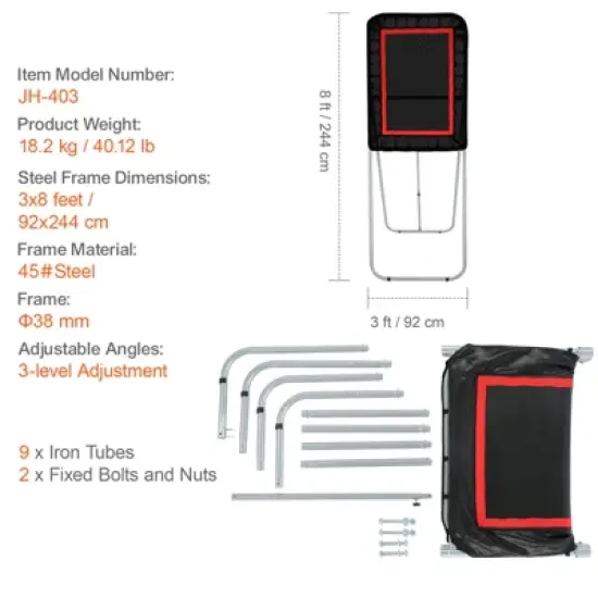 VEVOR Folding Lacrosse Rebounder for Backyard, 3x4 Ft Volleyball Bounce Back Net, Pitchback Throwback Baseball Softball Return Training Screen,Black image {7}