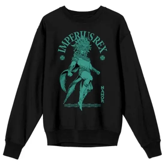 Black Panther Wakanda Forever Imperius Rex Namor Men's Black Long Sleeve Sweatshirt image {6}