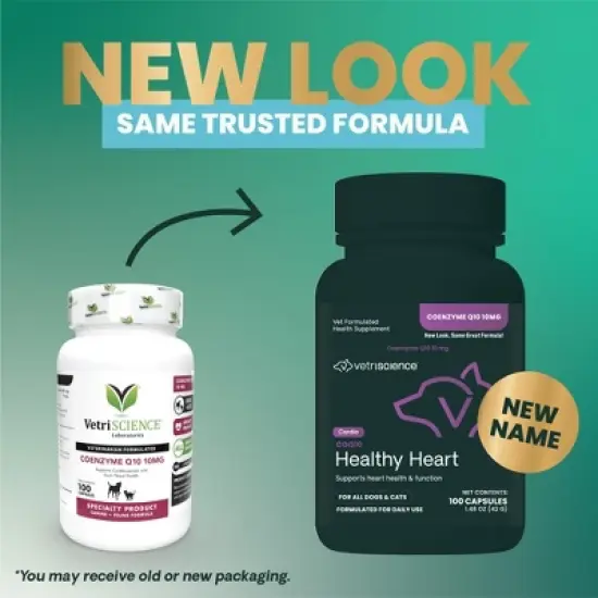 VetriScience CoQ10 Heart Health Capsules For Cats & Dogs 100 Count Bottle image {1}
