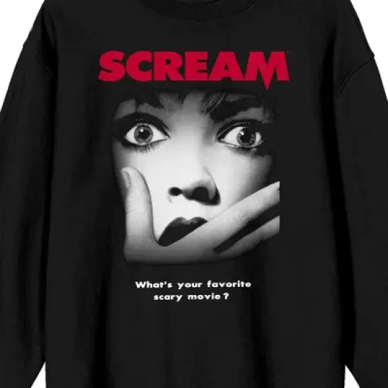 Scream 1-3 Movie Poster Crew Neck Long Sleeve Black Adult Sweatshirt image {1}