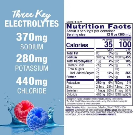 Pedialyte Advanced Care Electrolyte Solution Hydration Drink - Blue Raspberry - 33.8 fl oz image {6}
