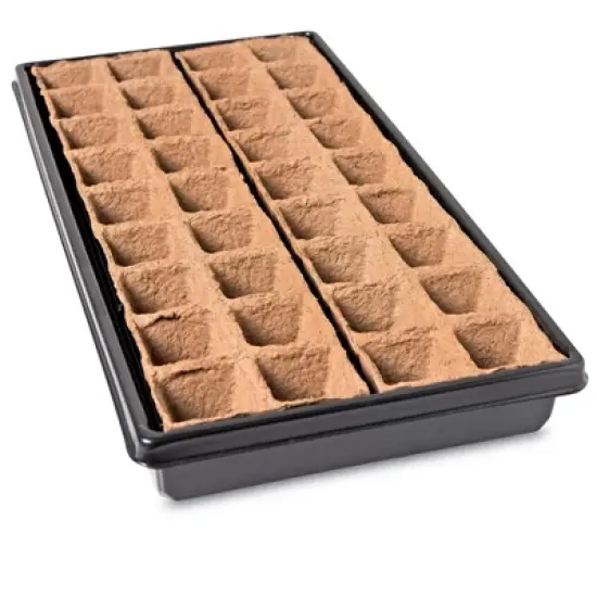 2&rdquo; Square Biodegradable Pots and Tray Set image {2}