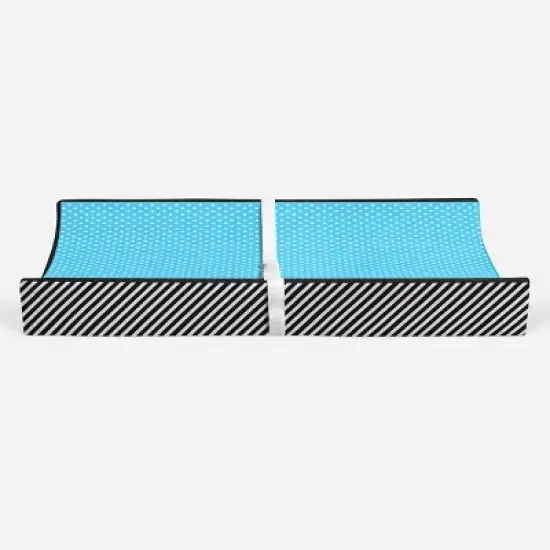 Bacati - Love Black/Turq Pin Dots Changing Pad Cover image {5}