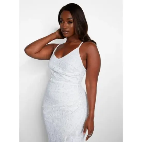 Rebdolls Women's Danika Lace Maxi Bodycon Dress W. Slit image {3}