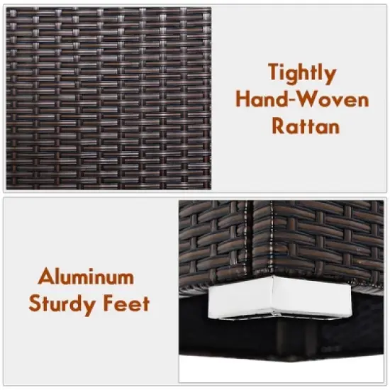 Costway 2PCS Patio Rattan Armless Sofa Sectional Conversation Furniture Set  W/Cushion image {8}