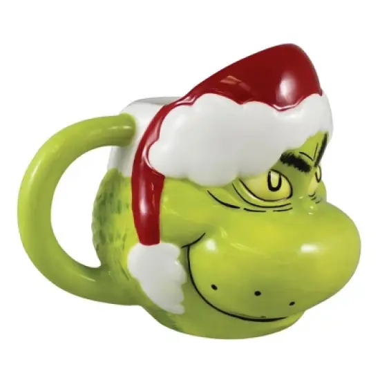 Dr. Seuss Grinch Santa Hat 16 oz. Sculpted Ceramic Mug image {2}