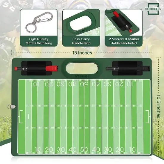 SCRIBBLEDO Football Dry Erase Board for Coaches 15"x10.5" image {4}