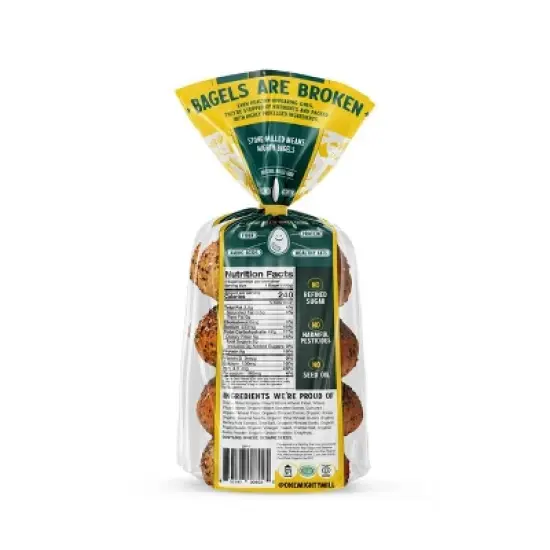 One Mighty Mill Whole Wheat Everything Bagel - 4ct / 13.4oz image {1}