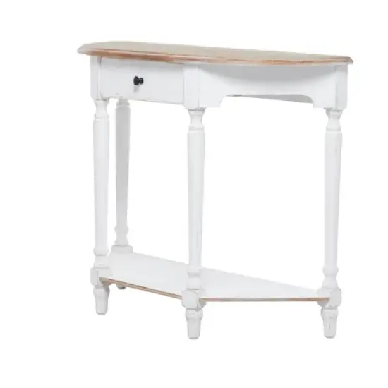 Farmhouse Half Moon Wood Console Table White - Olivia & May image {15}