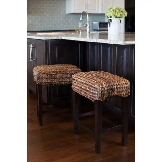 BirdRock Home Seagrass Backless Counter Stool - Espresso image {4}