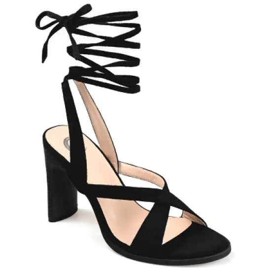 Journee Collection Womens Adalee Ankle Wrap Stacked Heel Sandals image {9}
