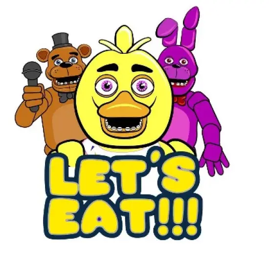 Five Nights at Freddy's Let's Eat Boy's Black T-shirt image {1}