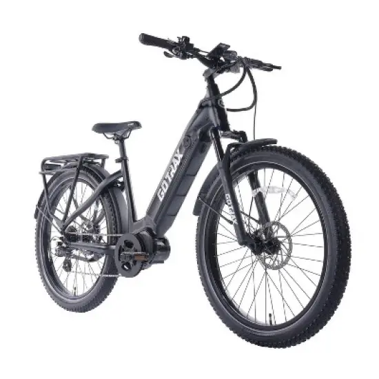 GOTRAX Adult MX1 Mid Drive 27.5" Step Through Electric Hybrid Bike - Black image {5}