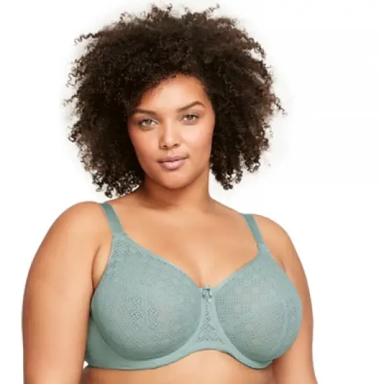 Glamorise Womens Lace Comfort WonderWire Underwire Bra 9855 Jade image {5}