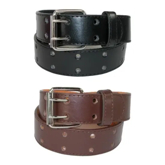CTM Kid's Leather Two Hole Jean Belt (Pack of 2 Colors) image {4}