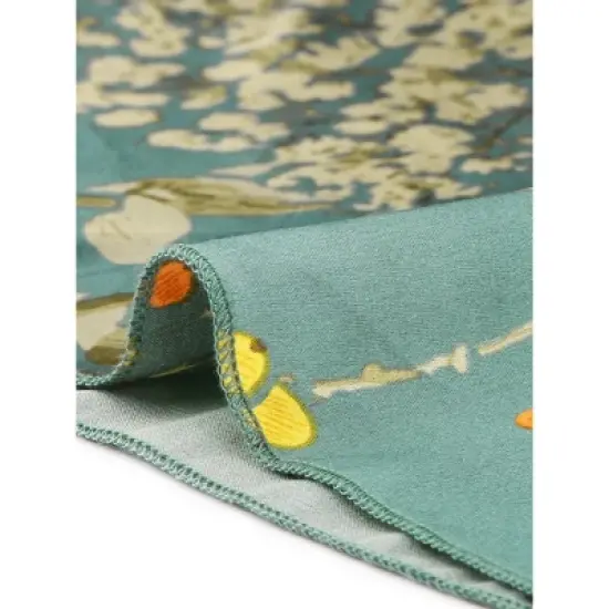 cheibear Women's Satin Lounge Floral Cami Tops with Shorts Ruffled Pajamas Sets image {4}