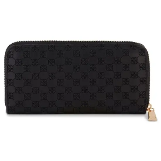 Daisy Fuentes Women's Single Zip Long Wallet - Debossed Monogram, Signature Logo, and Zip Around Closure image {1}