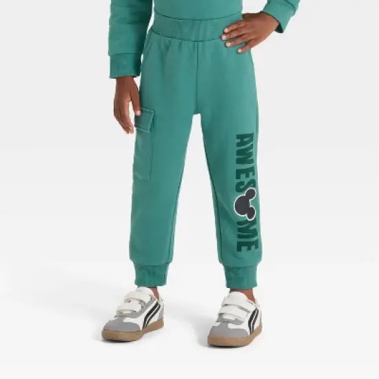 Toddler Boys' 2pc Disney Mickey Mouse Fleece Pullover and Bottom Set - Green image {3}