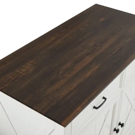 Clifton Kitchen Island Distressed White/Brown - Crosley image {10}