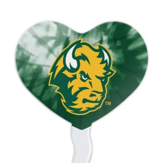 North Dakota State Tie Dye Heart Love Cupcake Picks Toppers Decoration Set of 6 image {1}