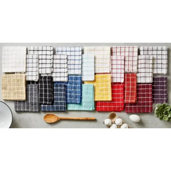 Design Imports Gray Combo Windowpane Dishcloth (Set Of 6) image {5}