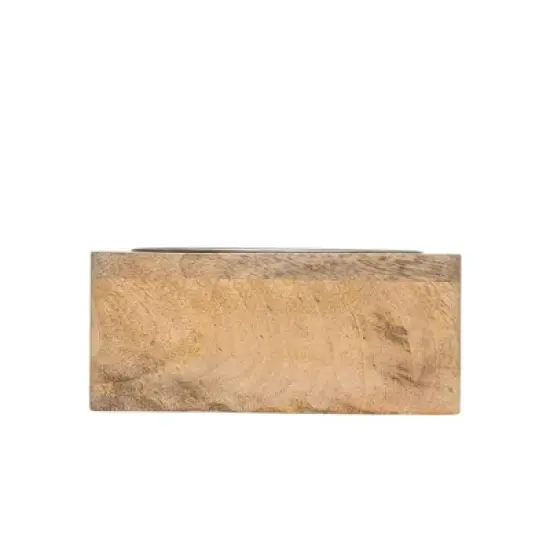 Country Living Elegant Stainless Steel Dog Bowl with Mango Wood Holder &ndash; (1 Quart) image {3}