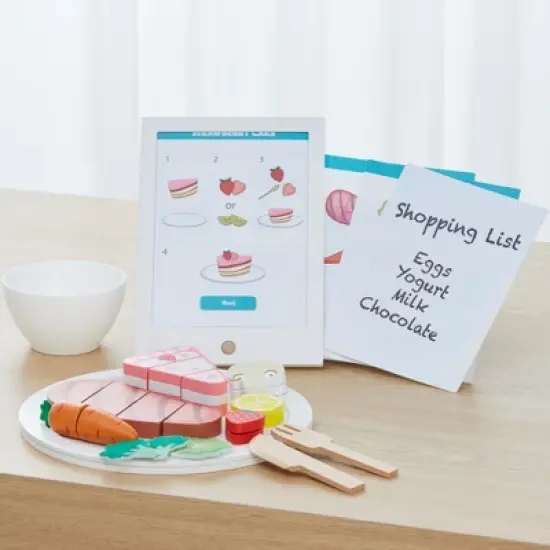 Teamson Kids Little Chef Frankfurt 27-pc. Wooden Play Kitchen Tablet Recipe Set image {2}