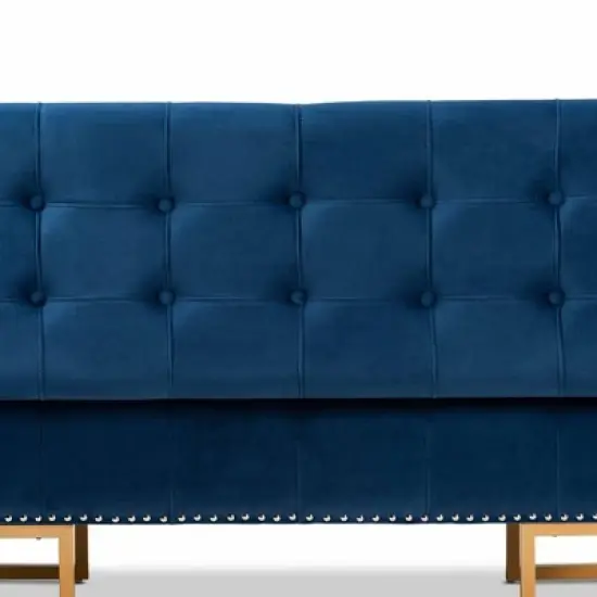 Ellery Velvet Fabric Upholstered Ottoman - Baxton Studio image {5}