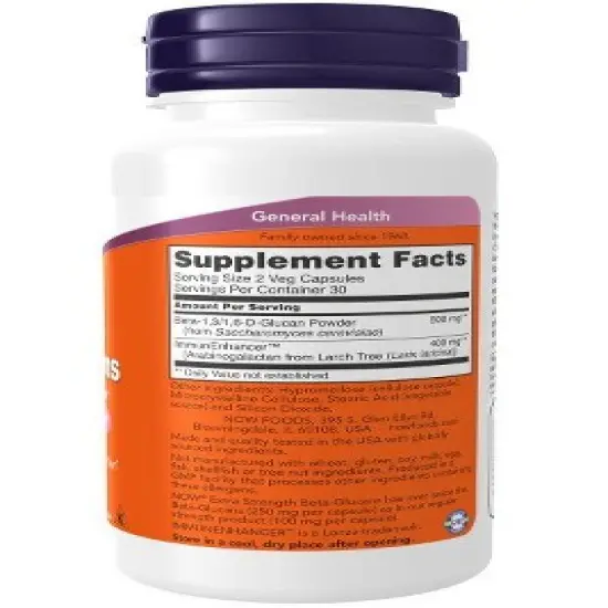 Beta Glucans with ImmunEnhancer 250mg by Now Foods  -  60 VegCap image {1}