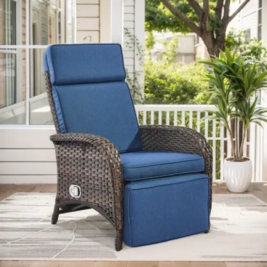 Outdoor Adjustable Reclining Patio Lounge Chair image {9}