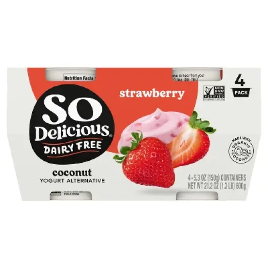 So Delicious Dairy Free Strawberry Coconut Milk Yogurt - 4ct/5.3oz Cups image {12}