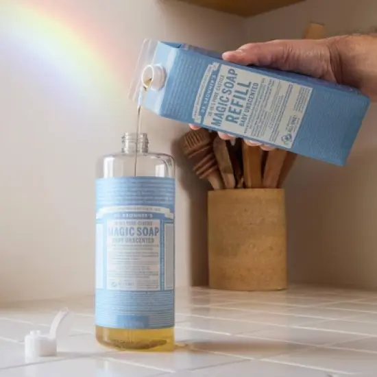 Dr. Bronner's Pure Castile Liquid Soap Bodywash Refill Carton - Unscented - 32 fl oz image {4}