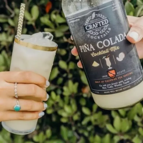 Crafted Cocktails Pina Colada Mix: 6 Pack: 80 Calories Per Serving, Premium Coconut Cream, Pineapple Juice and Organic Agave&nbsp; 8 Cocktails Per Bottle image {3}