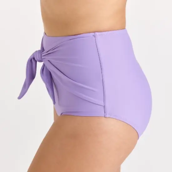 Calypsa Womens High Waisted Bikini Bottom With Front Tie image {1}
