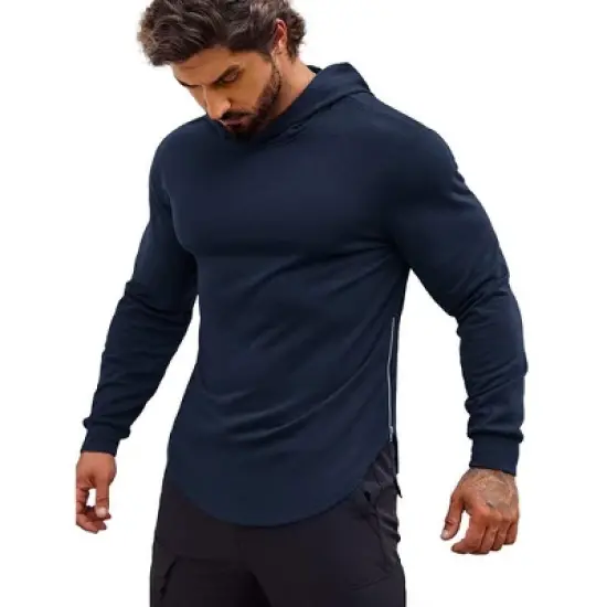 COOFANDY Men's Workout Sweatshirts Long Sleeve Muscle Fit Athletic Gym Hoodies Pullover image {1}