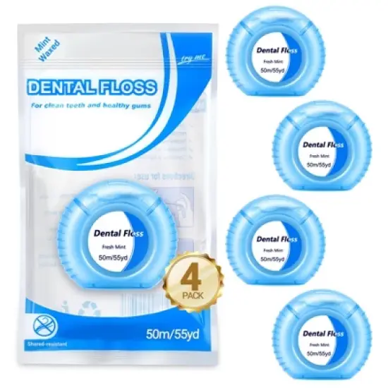 YEVYO Dental Floss - Ultra Strong Mint Floss for Deep Plaque Removal, Safe & PFAS-Free Floss Glide - 4 Rolls, 200m Total - Fresh Mint Flavor image {7}