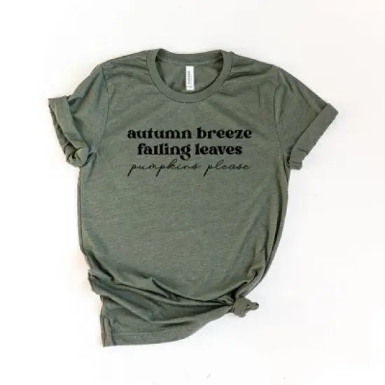 Simply Sage Market Women's Autumn Breeze Falling Leaves Short Sleeve Graphic Tee image {5}